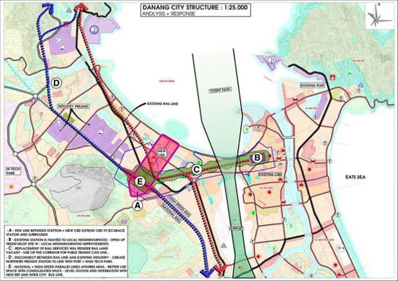 Vị trí và bản đồ quy hoạch ga đường sắt mới Đà Nẵng